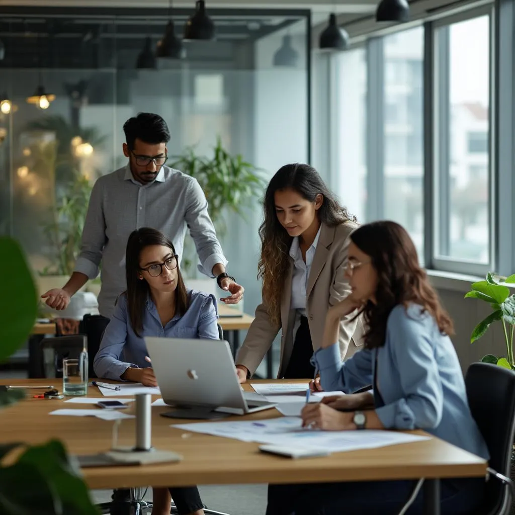 Equipo de consultores en acción