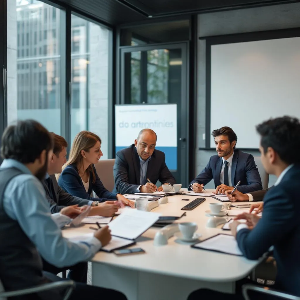 Reunión del equipo financiero